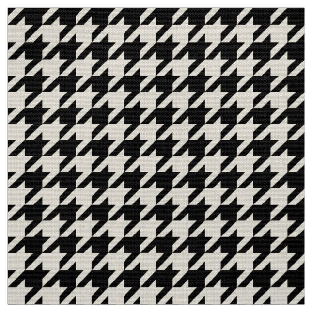 Stilren svart-vit geometrisk hundtandsmönster tyg (Provkarta)