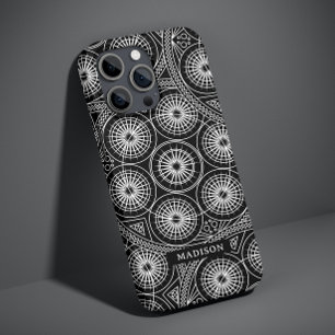 Stilren svart vit modern mandala-mönster namn