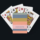 Stilrena moderna ränder vackra jordtoner anpassade casinokort<br><div class="desc">Lägg till en touch av elegans till dina spelkvällar med dessa stilrena moderna randiga spelkort! Designen har vackra jordtoner i ett snyggt och modernt randigt mönster som känns både tidlöst och trendigt. Perfekta för kortspelare som uppskattar minimalism och chic design, kan dessa kort anpassas för att göra dem unikt dina....</div>