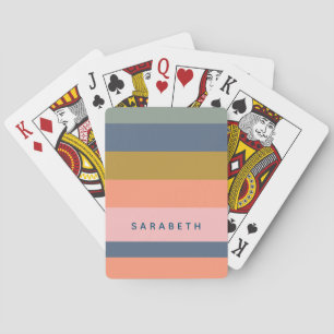 Stilrena Moderna Ränder Vackra Jordtoner Anpassade Casinokort