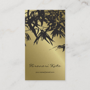 Stilrena Zen Orientaliska Guld Och Svarta Bambu bl Visitkort