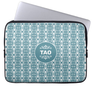 Stilrent abstrakt Tao-mönster i teal Laptop Fodral