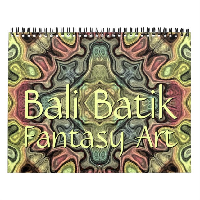 Stilrent Bali Batik-mönster Fantasy Art Designs Kalender (Omslag)