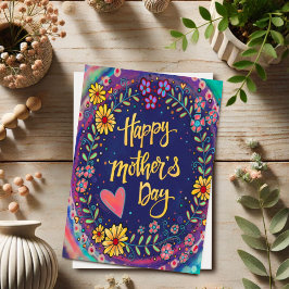 Stilrent Blommigt Glad Mors Dag  Inspirivity Kort