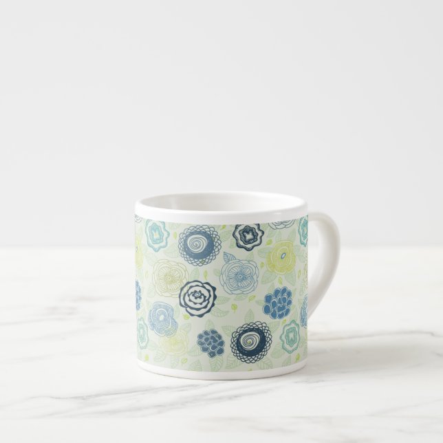 Stilrent blomster Mönster med söta blommor Espressomugg (Framsida höger)