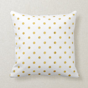 Stilrent Chic Tjejaktigt Guld Polka Prickar Kudde