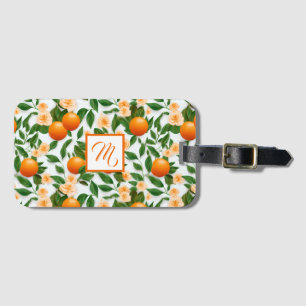 Stilrent citrusblommonogrammerat bagagebricka