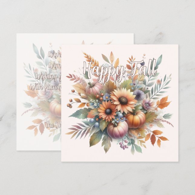 Stilrent Glatt Höst Pumpa Blomster Bukett Motiv (Fram/baksida)