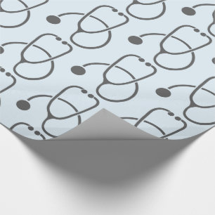 Stilrent grått stetoskopmönster presentpapper
