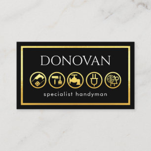 Stilrent Guld Handyman Verktyg Ram Visitkort
