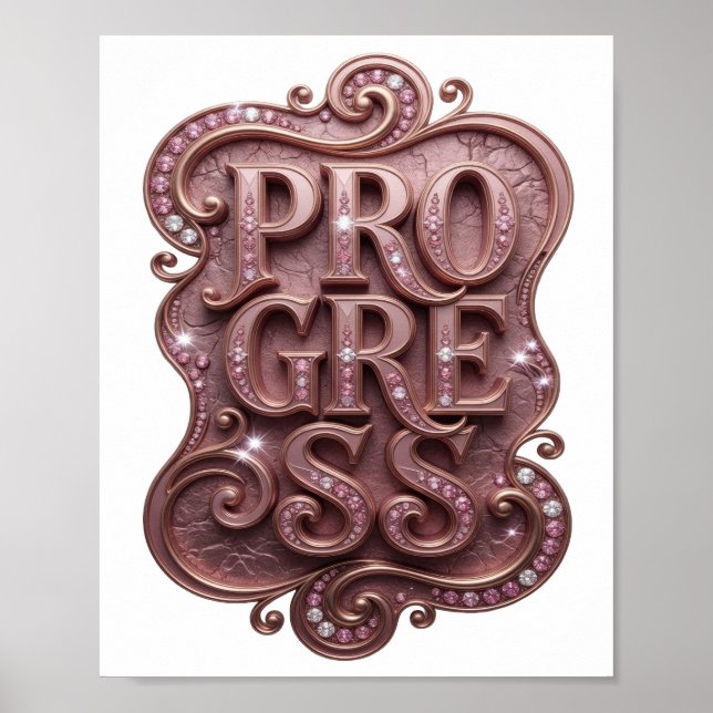Stilrent guld PROGRESS Grafisk design Poster (Framsidan)