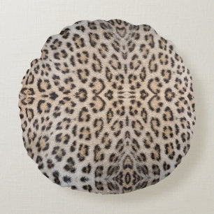 Stilrent leopard gepard päls djur tryck mönster rund kudde