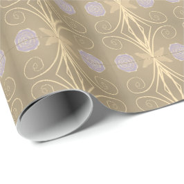 Stilrent lila blommönster presentpapper