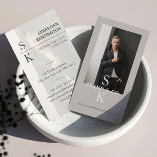 Stilrent Minimal Modernt Monogram Professionellt F Visitkort