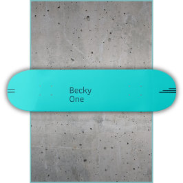 Stilrent minimalist textdesign i teal mini skateboard bräda 18,5 cm