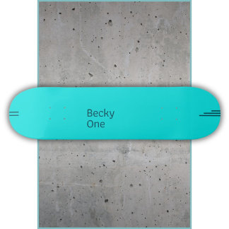 Stilrent minimalist textdesign i teal mini skateboard bräda 18,5 cm