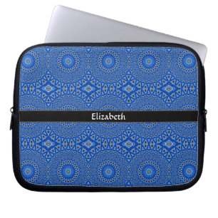Stilrent modern personligt mönster blått svart laptop fodral