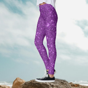 Stilrent Modernt Lila Monokromt Glitter Leggings