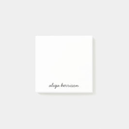 Stilrent Modernt Minimalt Vitt Monogram Post-it Block