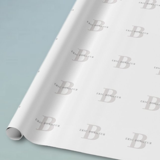 Stilrent modernt namn & monogram presentpapper (Skapare uppladdad)