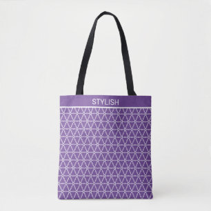 Stilrent mönster av sakral geometri i violett och  tygkasse