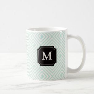 Stilrent Mynta Grekisk Nyckel Mönster Klassisk Mon Kaffemugg