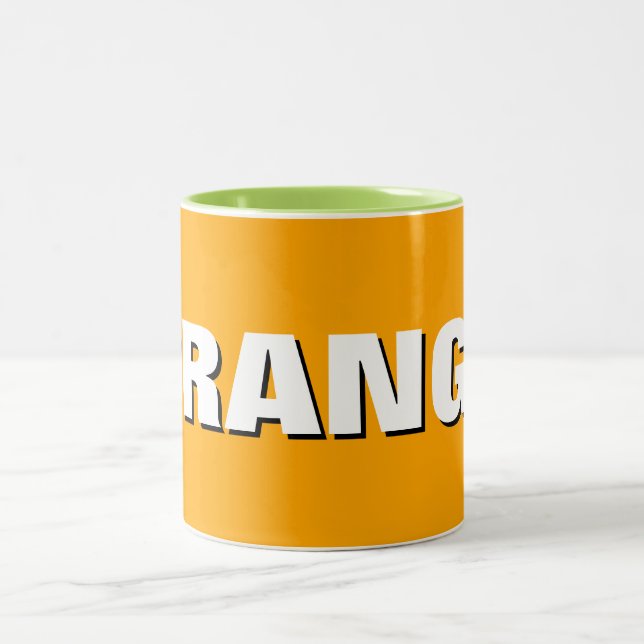 Stilrent orange mugg, perfekt present till kaffefa Två-Tonad mugg (Center)