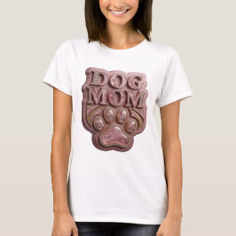 Stilrent rosa DOG MOM grafisk design T Shirt