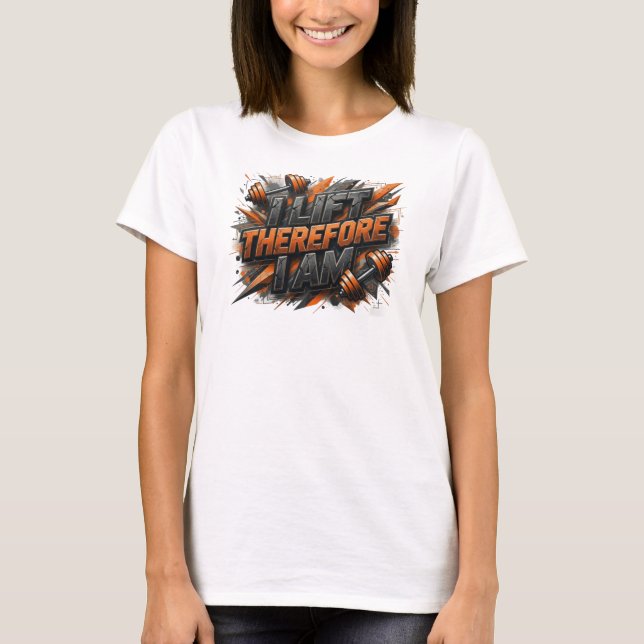 Stilrent rosa textdesign: JAG LYFTER DÄRFÖR ÄR JAG T Shirt (Framsida)