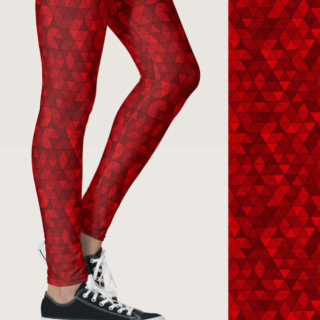 Stilrent rött geometriskt modernt mönstrat leggings (Skapare uppladdad)