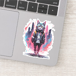Stilrent Sött Kattdesign Klistermärken