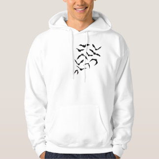 Stilrent svart fladdermus-grafik – minimalistisk f hoodie