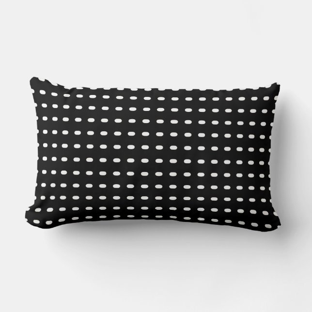 Stilrent svart vitt chic geometriskt mönster lumbarkudde (Framsida)