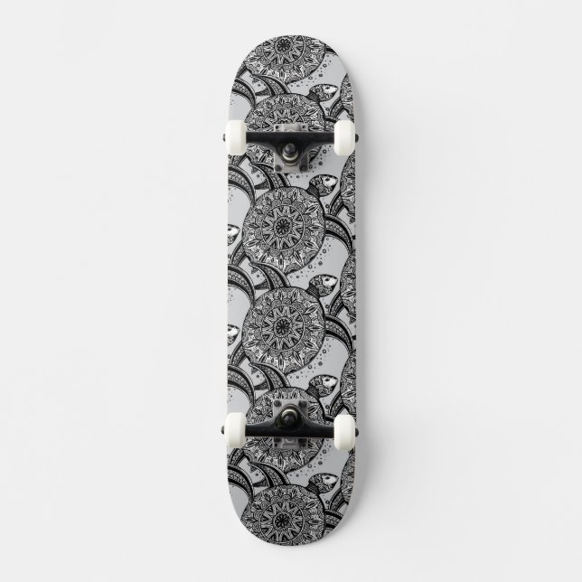 Stilsköldpaddamönster Old School Skateboard Bräda 18 Cm (Framsida)
