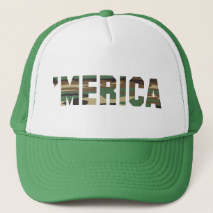 'Stilsortstruckerkeps för MERICA Camo (grönt) Truckerkeps