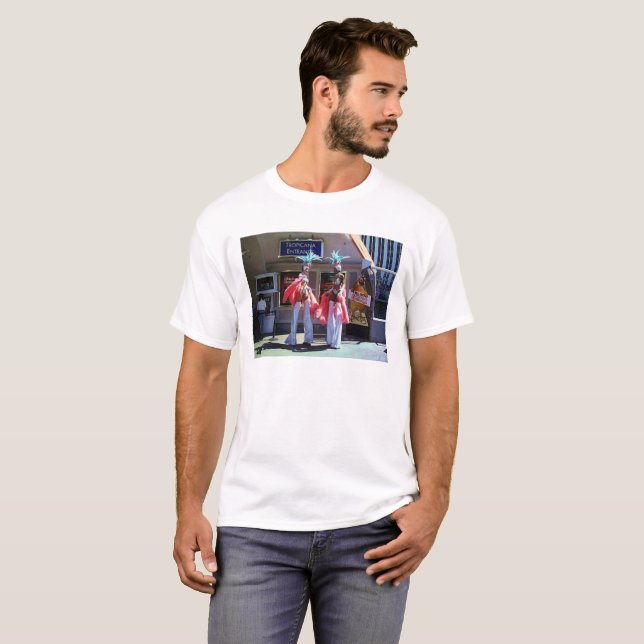 Stilt Dancers manar vit T-shirt (Hel framsida)