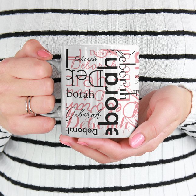 Stilt Personlig Rosa Black Mugg för henne (Skapare uppladdad)