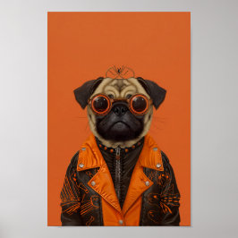 Stilt Spooky Pug Poster