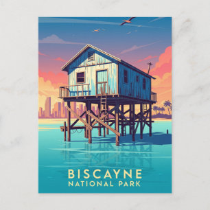 Stiltsville i nationalparken Biscayne Vykort