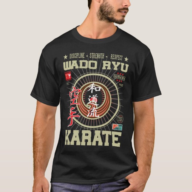 Stilvolles Wado-Ryu Karate Design  T Shirt (Framsida)