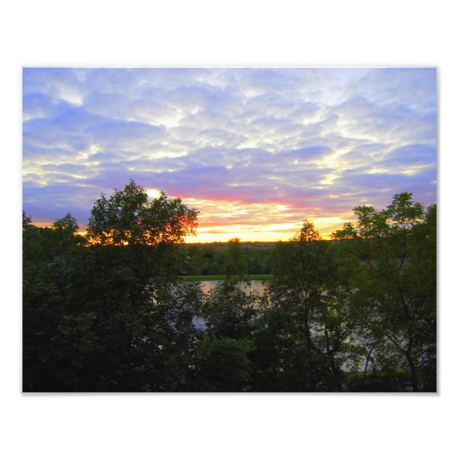 Stilwell Pond Sunset (14 x 11 tum) Fototryck (Framsidan)