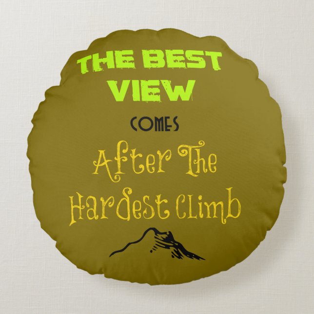 Stimulerande citattypgrafi rund kudde (Framsidan)