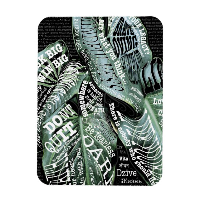 Stimulerande motiv för Life-citat Magnet (Vertikal)