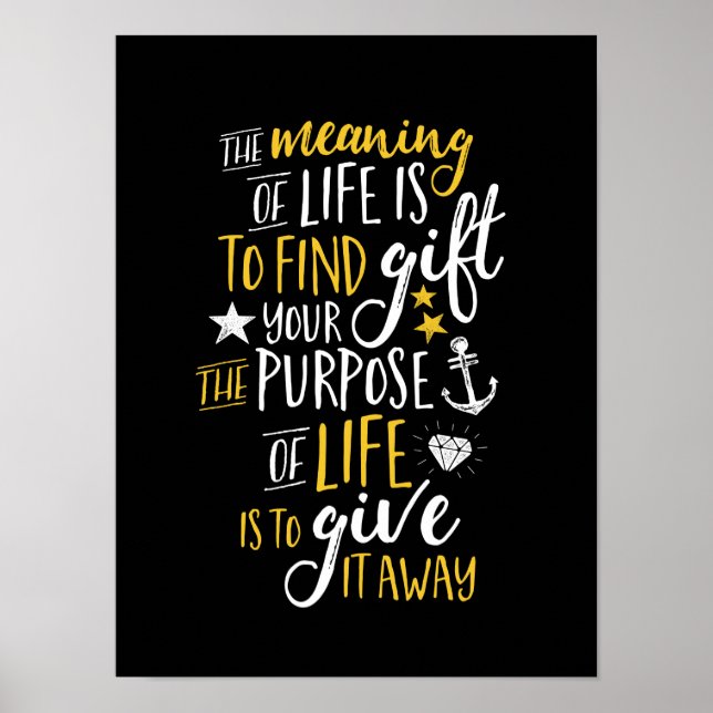 Stimulerande motivation citerar livets betydelse poster (Framsidan)