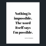 Stimulerande motiveringscitat poster<br><div class="desc">Audrey Hepburn citerade en minimalistisk motivering.</div>