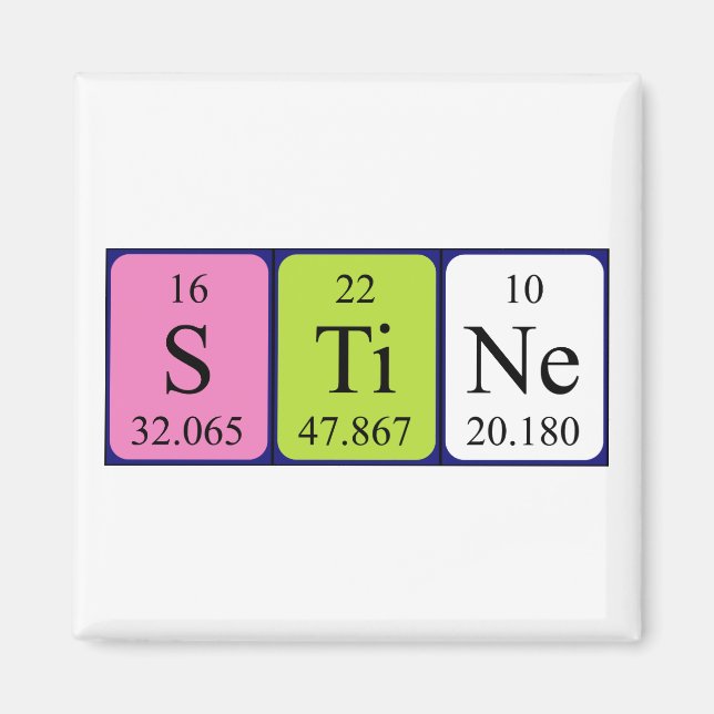 Stine periodisk magnet bord namn (Framsidan)