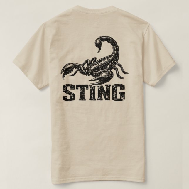 “Sting” Skorpion Grafisk T-Shirt  (Design baksida)