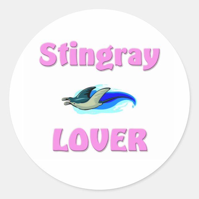 Stingray Älskare Runt Klistermärke (Framsida)