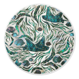 Stingray and Scat fish mönster Abalone Knopp