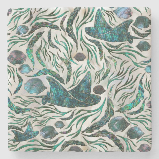 Stingray and Scat fish mönster Abalone Stenunderlägg (Framsidan)